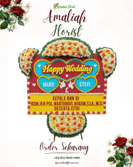 Papan Bunga Pernikahan Palas